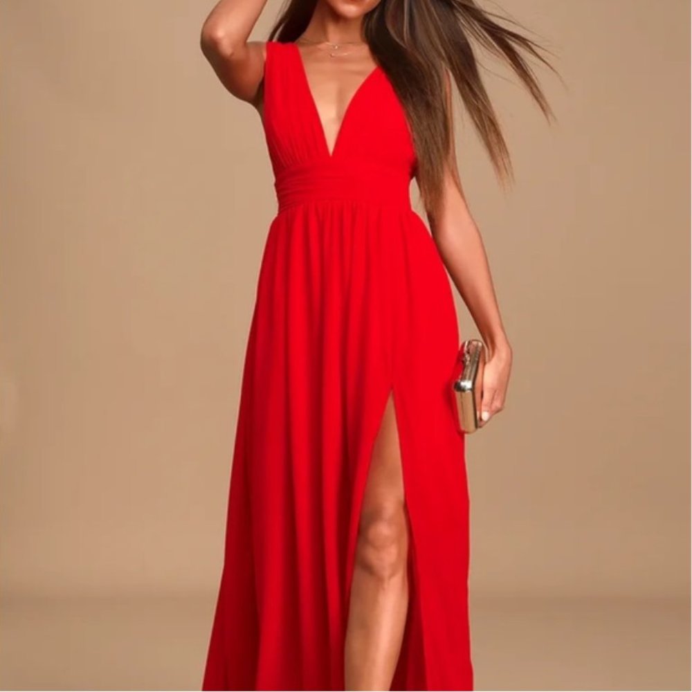Lulus heavenly hues red maxi dress